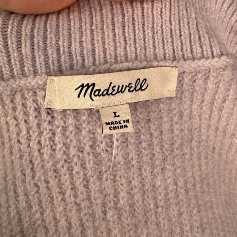 Madewell Lilac Square-Neck Wool Pullover Sweater Coziest Yarn‎ Size Large